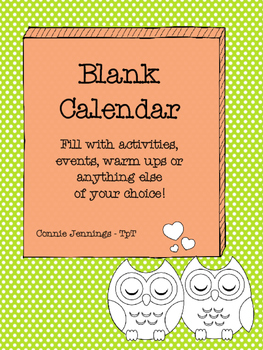 Preview of Blank Calendar Page