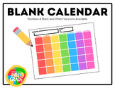 Blank Calendar- Rainbow & Black/White Versions