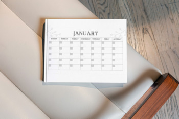 Preview of Blank Calendar Template- 12 Months functional adult cognitive tasks