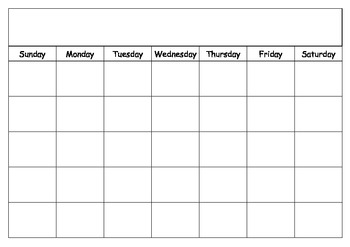 Preview of Blank Calendar for Numeracy Wall (Calendar Maths)