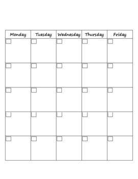 Blank Calendar in Portrait by All For My Friends | TPT