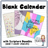Blank Calendar with Scripture Doodles | Teacher Planner