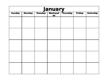 Blank Calendars - Print by Mr Superman School Store | TPT