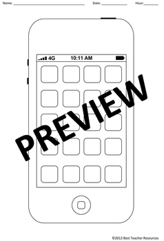 Blank Cell Phone Template - Create Your Own iPhone Apps | TpT