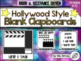 Hollywood Theme Blank Clapboard Movable Printable