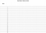 Blank Class List Table 30 Names - Editable
