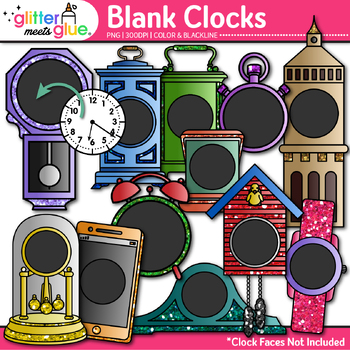 Preview of Blank Clock Clipart: Cuckoo, Watch, Tower Clock Types Clip Art Transparent PNG