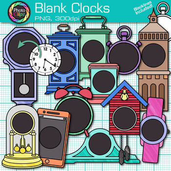 Preview of Blank Clock Clipart: Cuckoo, Watch, Tower Clock Types Clip Art, Transparent PNG