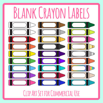 Blank Color Crayon Labels - Stationary Clip Art by Hidesy's Clipart