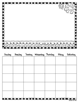 Blank Coloring Calendar by Laura Kelly Classroom | TpT