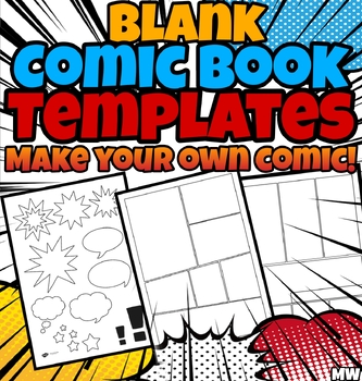 Preview of Blank Comic Book, Fun Pages with Creative Layouts - Make Your Own Story Book.