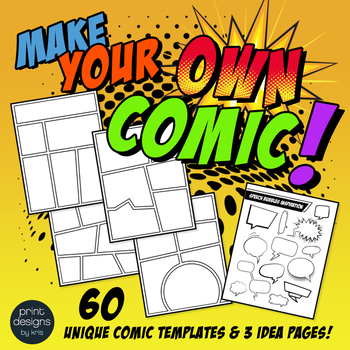 Draw Your Own Comic Book For Kids: Comic Book Sheets | Traveling Activities  For Kids With Write And Draw Comic Templates | Cartoon Party Favors For
