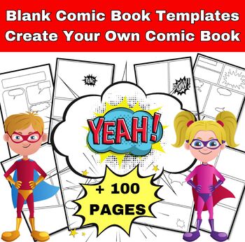 Preview of Blank Comic Book Templates - Create Your Own Comic Book - Comic Templates