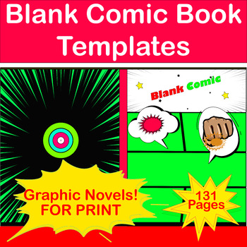 30 Sheets Comic Strip Template/Blank Graphic Novel Template