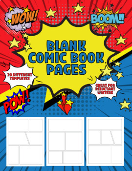 Blank Comic Book Writing Pages • Creative Writing Template Worksheets