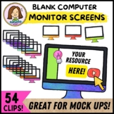 Blank Computer Monitor Screen Clipart Frames - Watercolor 
