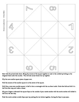 Blank Cootie Catcher By Doe L Teachers Pay Teachers