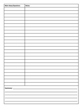 Free Cornell Notes Template By All Things Algebra Tpt