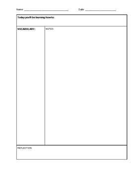 Cornell notes template