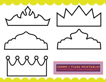 blank crown printables and clip art set by christine o brien creative