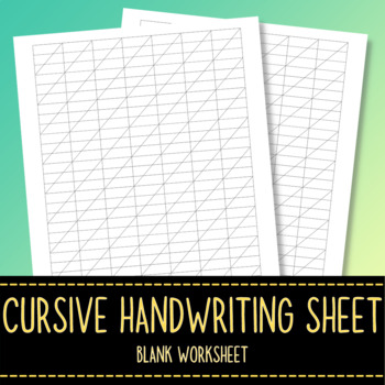 Preview of Blank Cursive Handwriting Worksheet - Hand Lettering Sheet