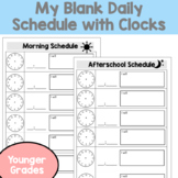 Blank Daily Schedule with Clock Time