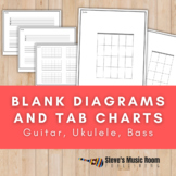 Blank Diagrams and Tablature Charts for Guitar, Ukulele, B