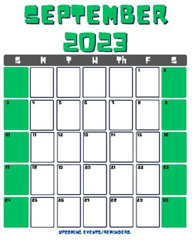 Blank 23/24 School Calendar (Aug May) by Sue O #39 Hearn TPT