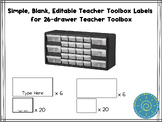 Blank, Editable 26-drawer Teacher Toolbox Label Template
