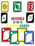 Jumbo/Large Blank/Editable "Uno" Card Game - All 4 colors 