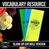 Blank Editable Vocabulary Word of the Day Activity Booklet