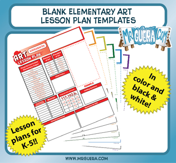 Preview of Blank Elementary Art Lesson Plan Templates