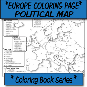 Download Coloring Book Page Europe Political Map By The Human Imprint Tpt