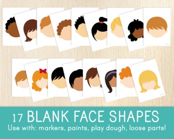 Preview of Blank Face Shapes, 17 Templates, Playdough Mats, Arts & Crafts, Emotions, Draw