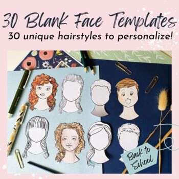 Preview of Blank Face Templates Set of 30