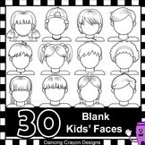 Blank Faces Clip Art Kids