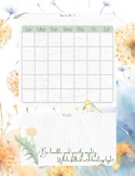 Blank Fill In Calendar Printable with Colorful Dandelion T