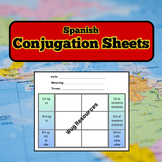 Blank Fillable Spanish Conjugation Chart Sheets - Tabla de