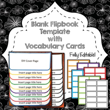 Preview of Blank Flip Book Template, Generic, All Year, Editable, Vocab, Any Subject