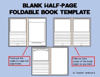 Preview of Blank Foldable Half-Page Writing Book Template