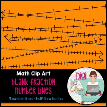 Preview of Blank Fraction Number Lines Clip Art
