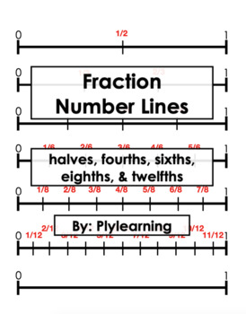 blank fraction number lines teaching resources tpt