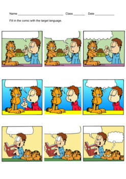 Preview of Blank Garfield Comic Strip #2
