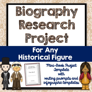 Preview of Biography Research Project, Blank Generic Mini Book, Infographic, Writing