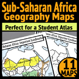 Sub Saharan Africa Geography Maps: