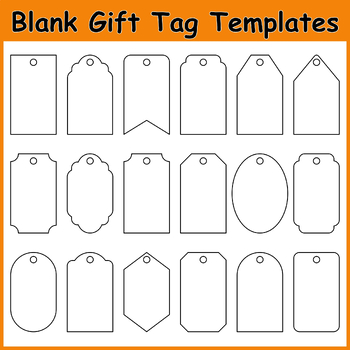 Preview of Blank Gift Tag Clipart Templates, Product Organize Hanging Tag, Printable Frame