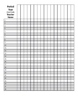 Blank Gradebook Template by Hemenway Science | TPT