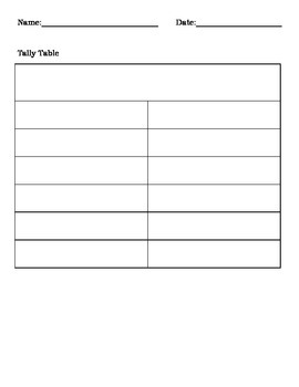 Blank Graph Templates - Tally Table, Picture Graph, and ...
