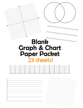 Preview of Blank Graph, Chart, & Grid Paper (25 sheets - See Preview To View All Sheets!)