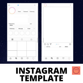 Blank Instagram Template (Printable) by Profe Amigo TpT
